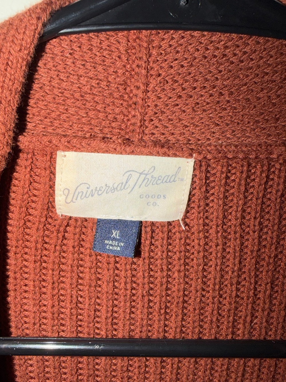 Universal Thread Open-Front Rust Orange Knit Cardigan - Picture 3 of 4